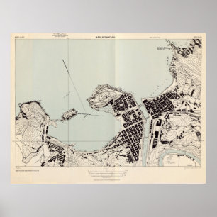 Vintage Karte San Sebastian Spanien (1943) Poster