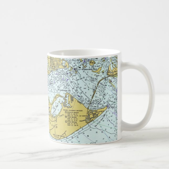 Vintage Karte Sanibel Insel-Floridas Tasse (Rechts)
