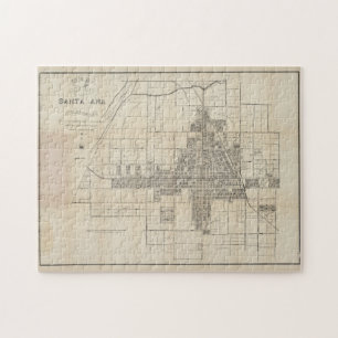 Vintage Karte Santa Ana CA (1907) Puzzle