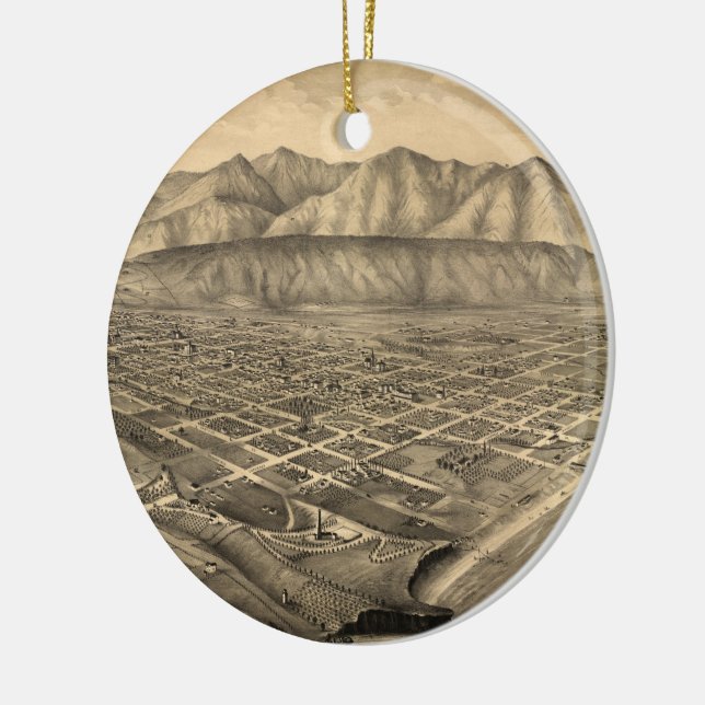 Vintage Karte Santa Barbara CA (1877) Keramikornament (Links)