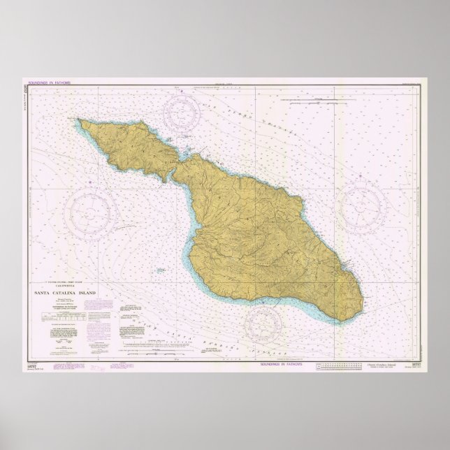 Vintage Karte Santa Catalina Island CA (1977) Poster (Vorne)