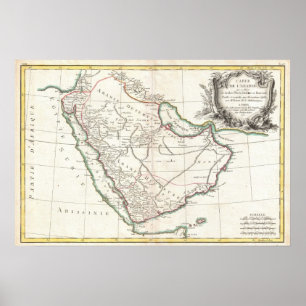 Vintage Karte Saudi-Arabiens (1771) Poster