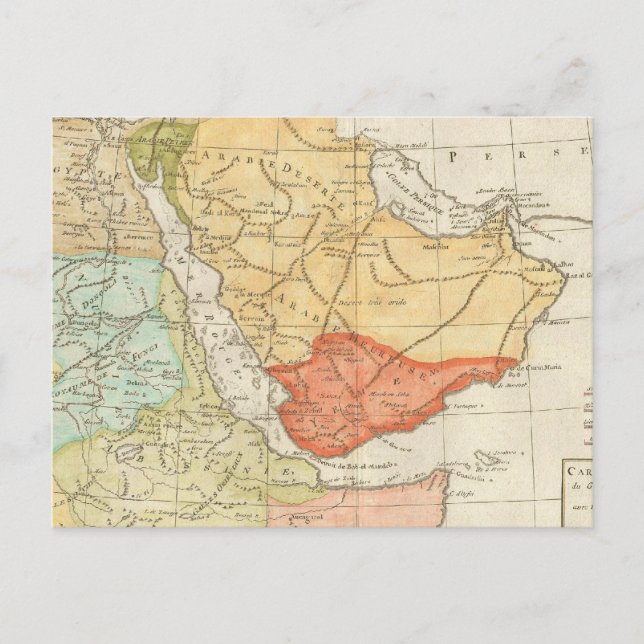 Vintage Karte Saudi-Arabiens (1780) (Vorderseite)