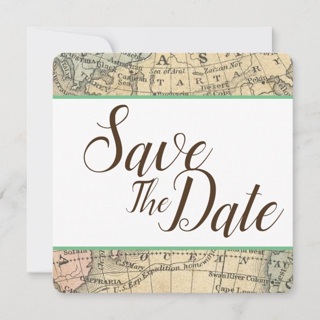 Vintage Karte Save the Date (Vorderseite)