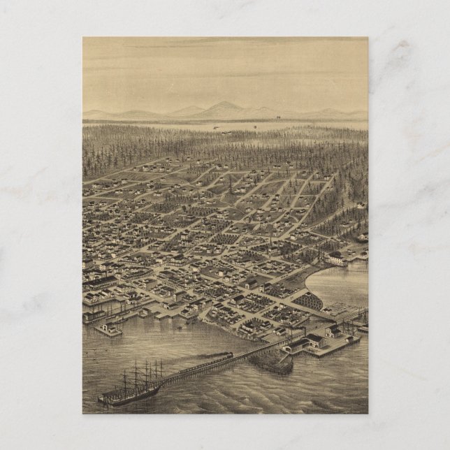 Vintage Karte Seattles (1878) (Vorderseite)