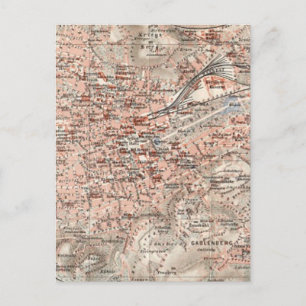 Vintage Karte Stuttgarts Deutschland (1909)