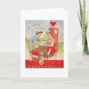 Vintage Karte Tankstellevalentines Tages