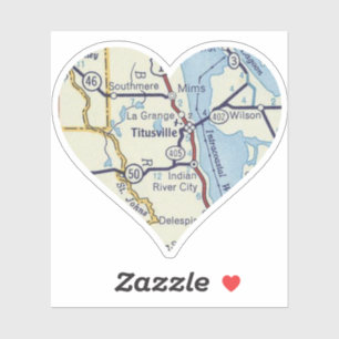 Vintage Karte Titusville Aufkleber