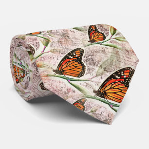 Vintage Karte und Butterfly Necktie Krawatte