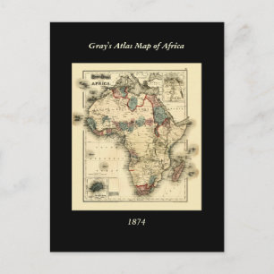 Vintage-Karte von Afrika 1874 Antiker afrikanisch Postkarte
