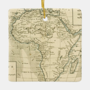 Vintage Karte von Afrika Keramikornament