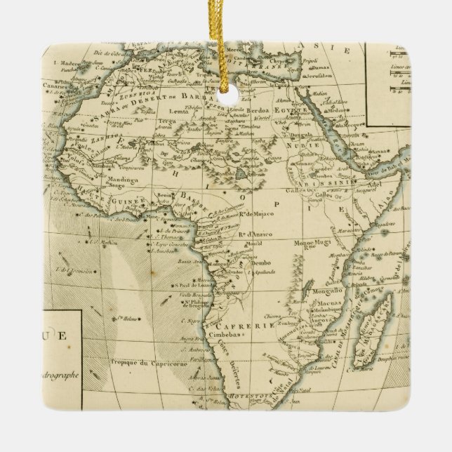 Vintage Karte von Afrika Keramikornament (Vorderseite)