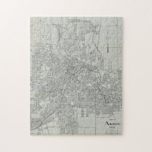 Vintage Karte von Akron Ohio (1917) Puzzle