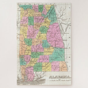 Vintage Karte von Alabama (1827) Puzzle