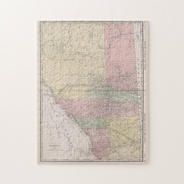 Vintage Karte von Alberta Canada (1912) Puzzle (Vertikal)