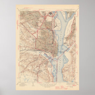 Vintage Karte von Alexandria Virginia (1945) Poster