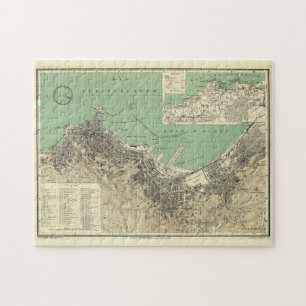 Vintage Karte von Algier Algerien (1912) Puzzle