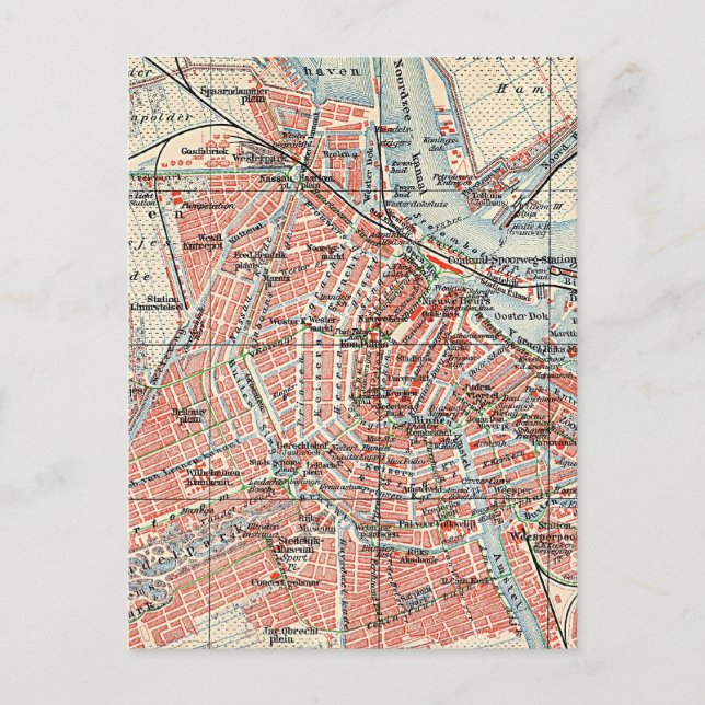 Vintage Karte von Amsterdam (1905) (2) (Vorderseite)