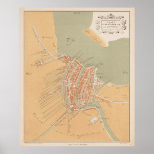 Vintage Karte von Amsterdam Holland (1560) Poster