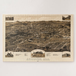 Vintage Karte von Anniston, Alabama (1887) Puzzle