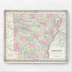 Vintage Karte von Arkansas (1855) Mousepad