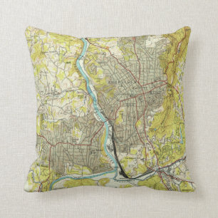 Vintage Karte von Asheville Nord-Carolina (1943) Kissen