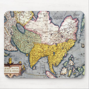 Vintage Karte von Asien 1580 Mousepad
