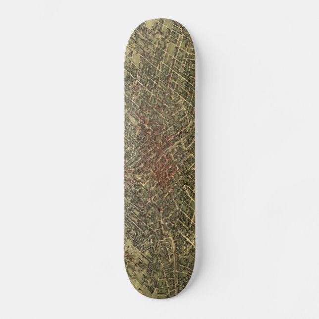 Vintage Karte von Atlanta (1892) Skateboard (Vorderseite)