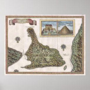 Vintage Karte von Bali Indonesien (1760) Poster