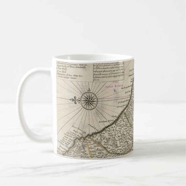 Vintage Karte von Barbados (1736) Tasse (Links)