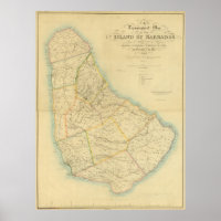 Vintage Karte von Barbados (1846)