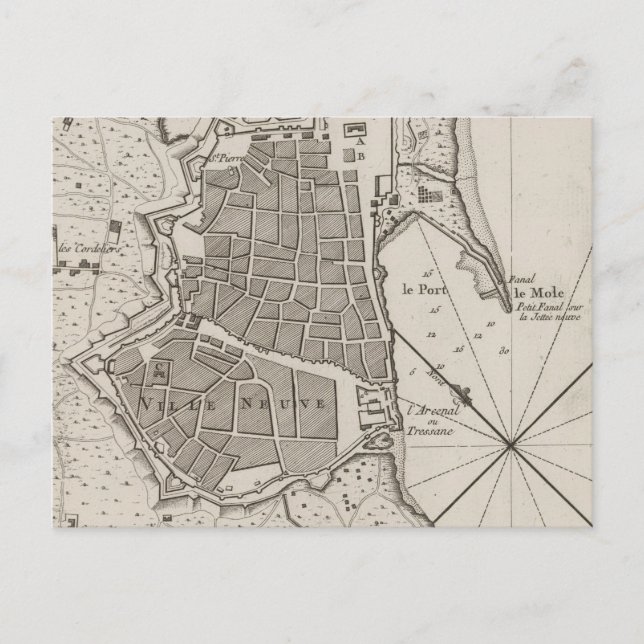 Vintage Karte von Barcelona Spanien (1764) (Vorderseite)