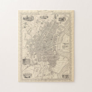 Vintage Karte von Belfast Irland (1851) Puzzle