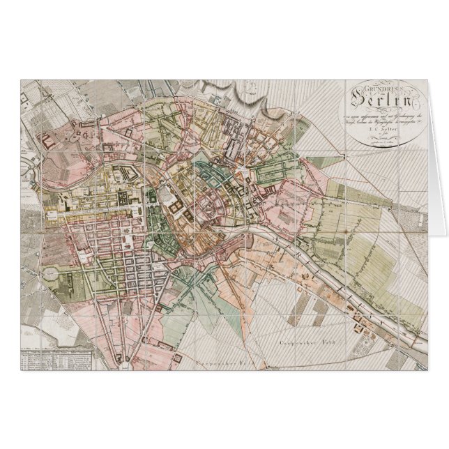 Vintage Karte von Berlin (1811) (Vorderseite (Horizontal))