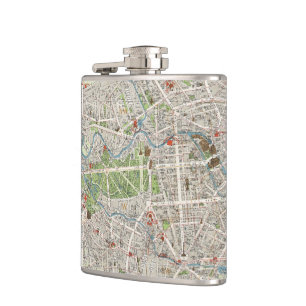 Vintage Karte von Berlin Deutschland (1905) Flachmann
