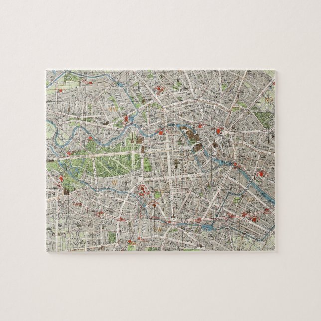 Vintage Karte von Berlin Deutschland (1905) Puzzle (Horizontal)