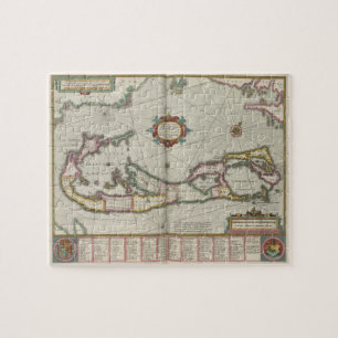 Vintage Karte von Bermuda (1638) Puzzle