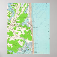 Vintage Karte von Bethany Beach Delaware (1954)