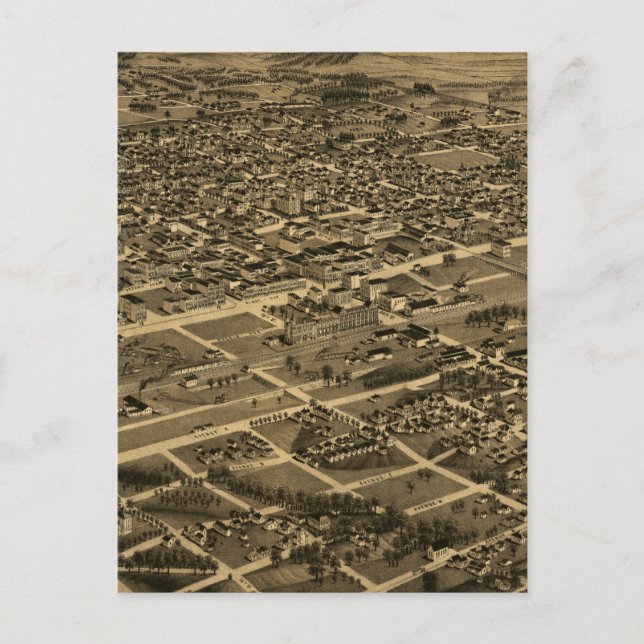 Vintage Karte von Birmingham (1885) (Vorderseite)