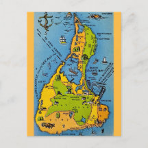 Vintage Karte von Block Island 