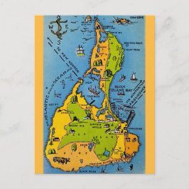 Vintage Karte von Block Island 