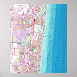 Vintage Karte von Boca Raton Florida (1962) Poster