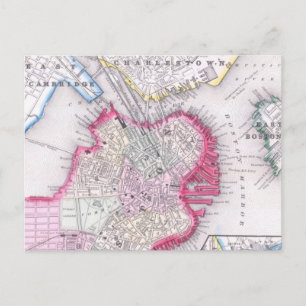 Vintage Karte von Boston (1864)