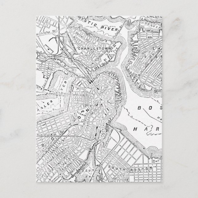 Vintage Karte von Boston (1878) (Vorderseite)