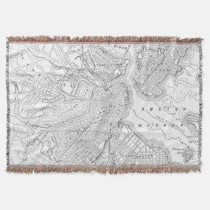 Vintage Karte von Boston (1878) Decke