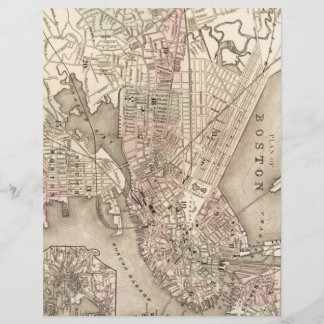 Vintage Karte von Boston (1880)