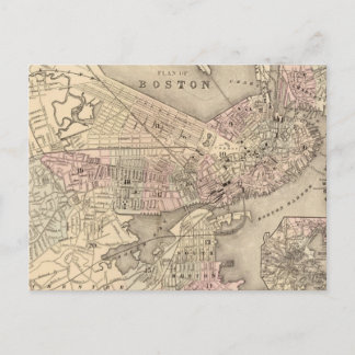 Vintage Karte von Boston (1880)