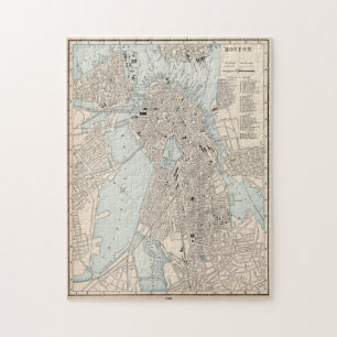 Vintage Karte von Boston MA (1893) Puzzle