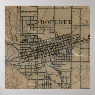 Vintage Karte von Boulder Colorado (1904) Poster