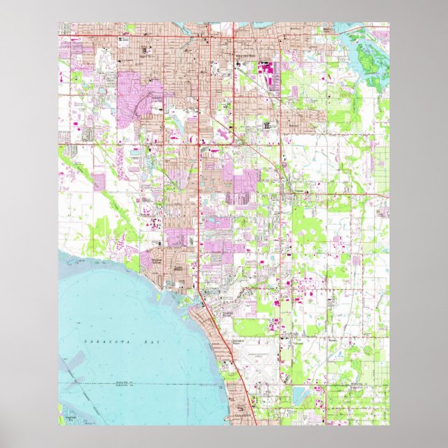 Vintage Karte von Bradenton Florida (1964) Poster (Vorne)